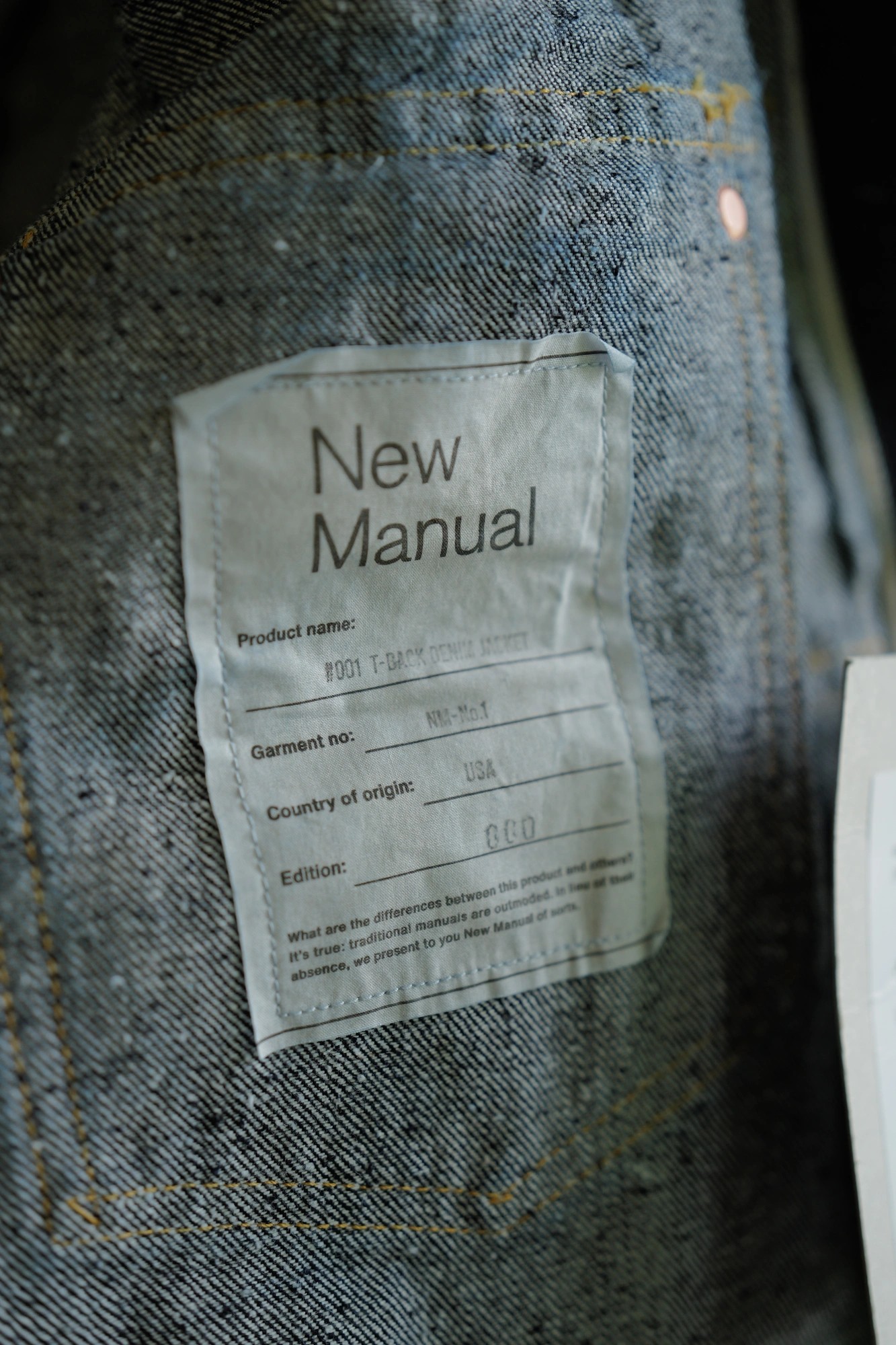 New Manual #001 T-BACK DENIM JK — 5