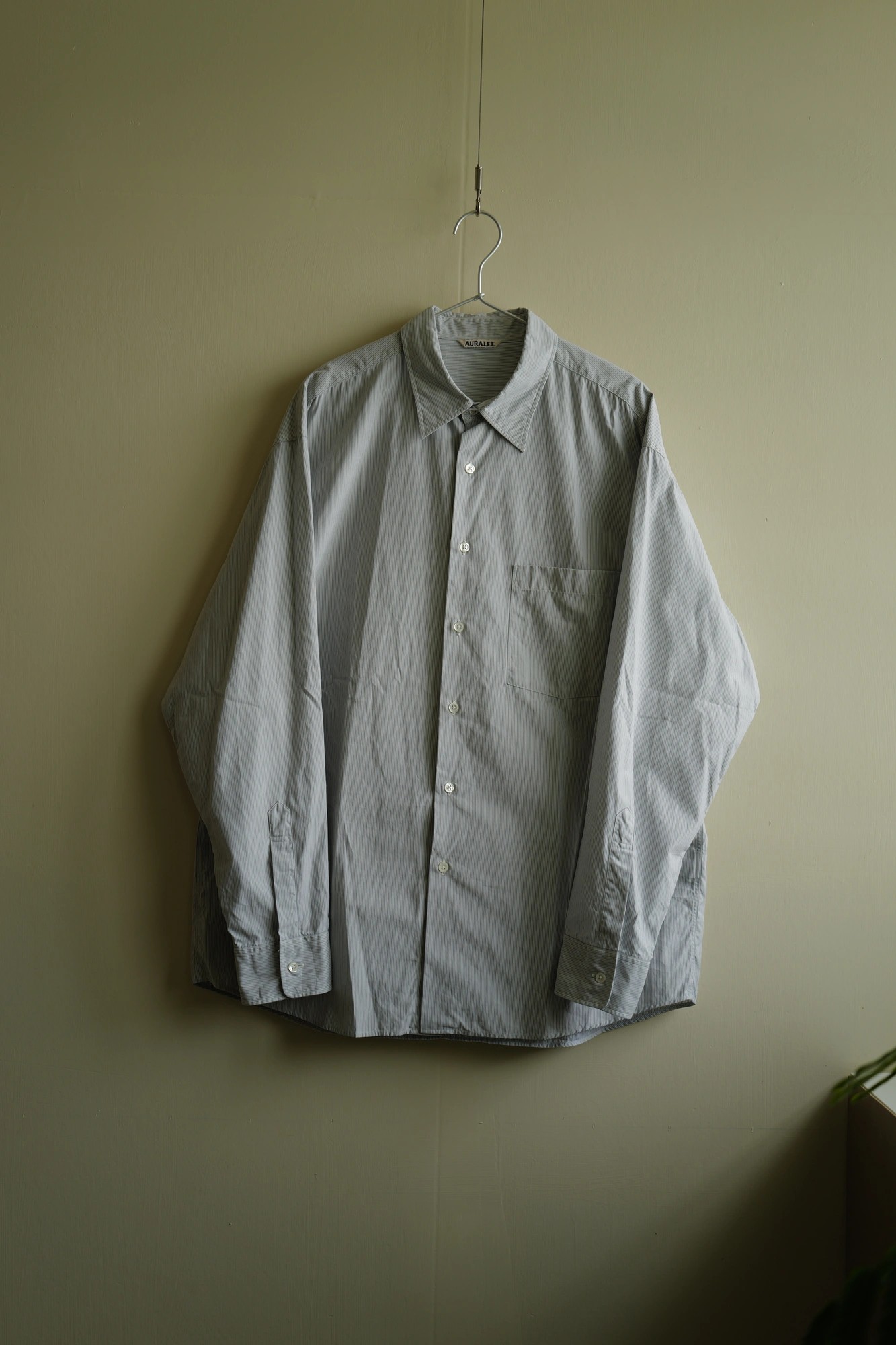 AURALEE Washed Finx Twill Stripe Shirt