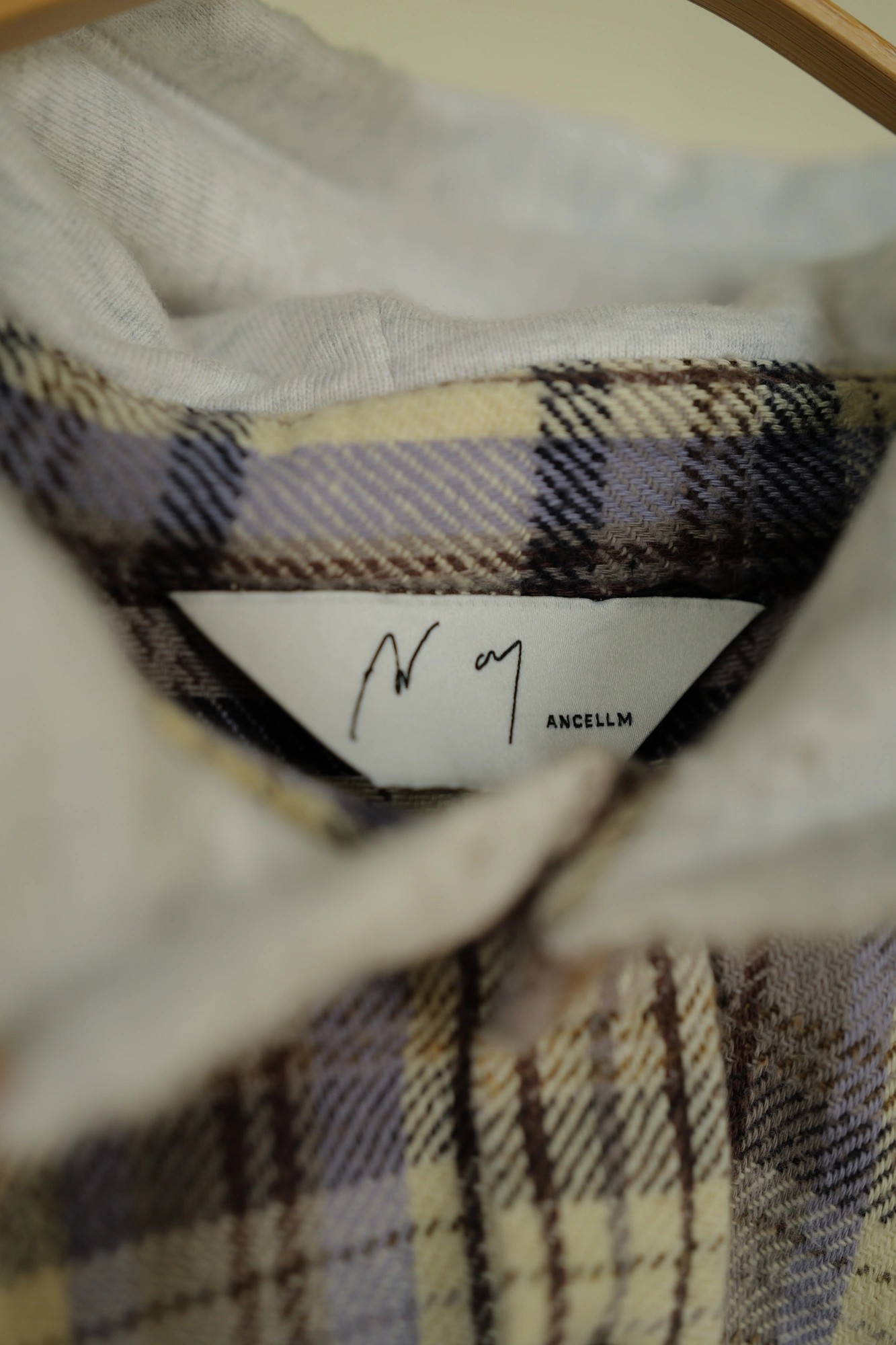 ANCELLM NEL CHECK HOODIE SHORT — 2
