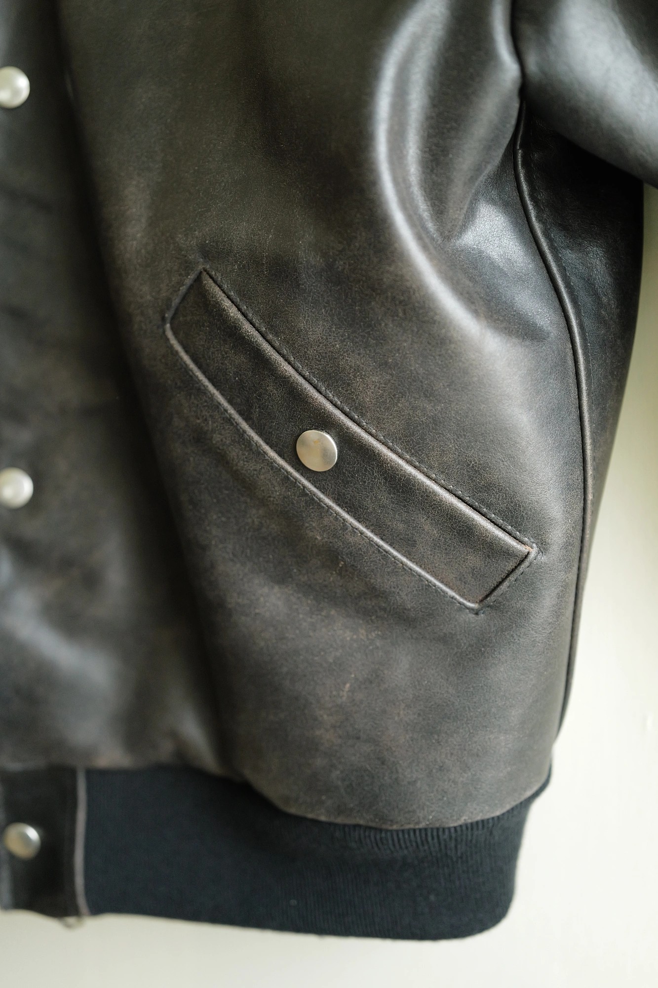 YOKE Cracked Leather Flight Jacket — 5