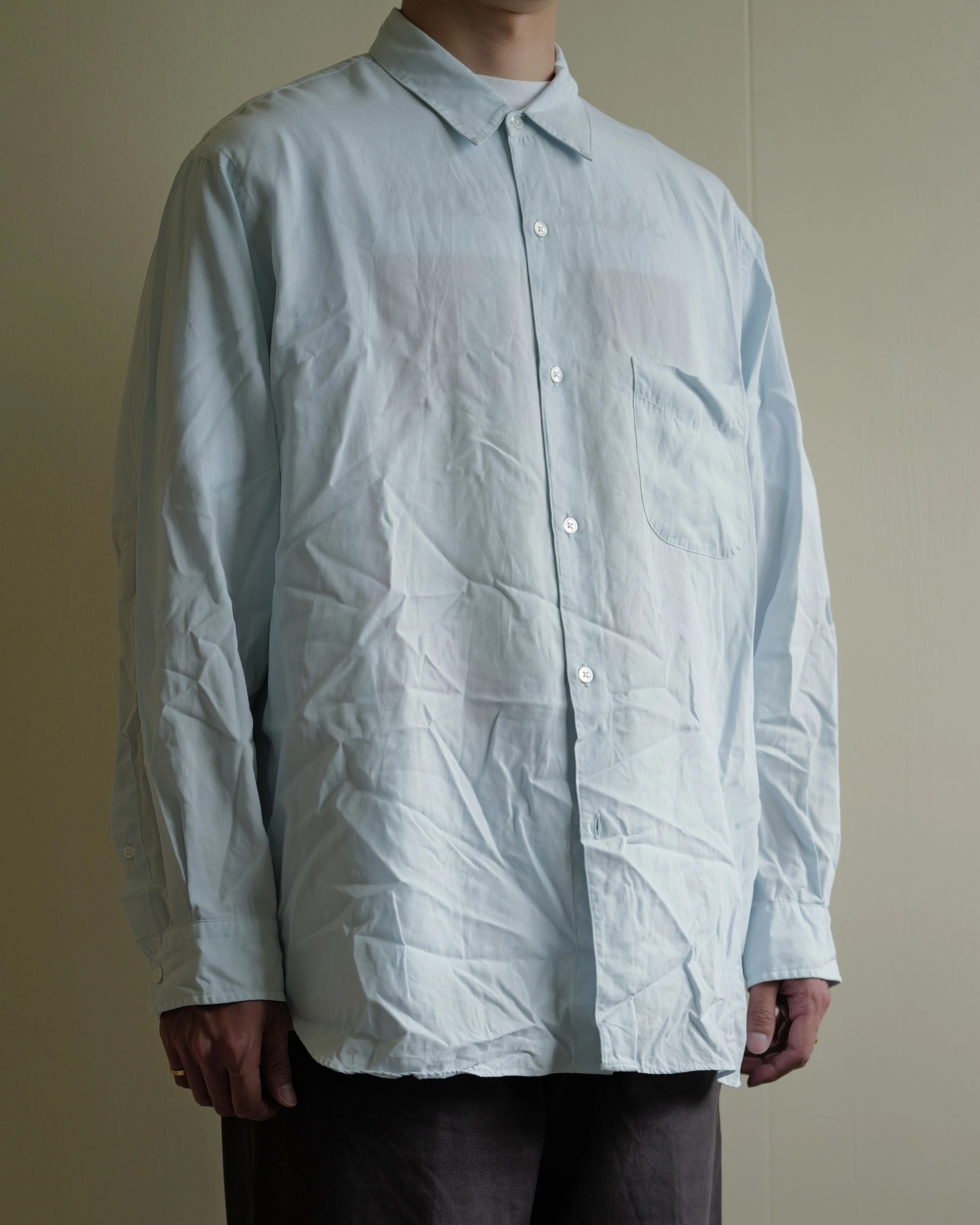 STEVEN ALAN SLUB REGULAR COLLAR SHIRT LOOSE - 實穿