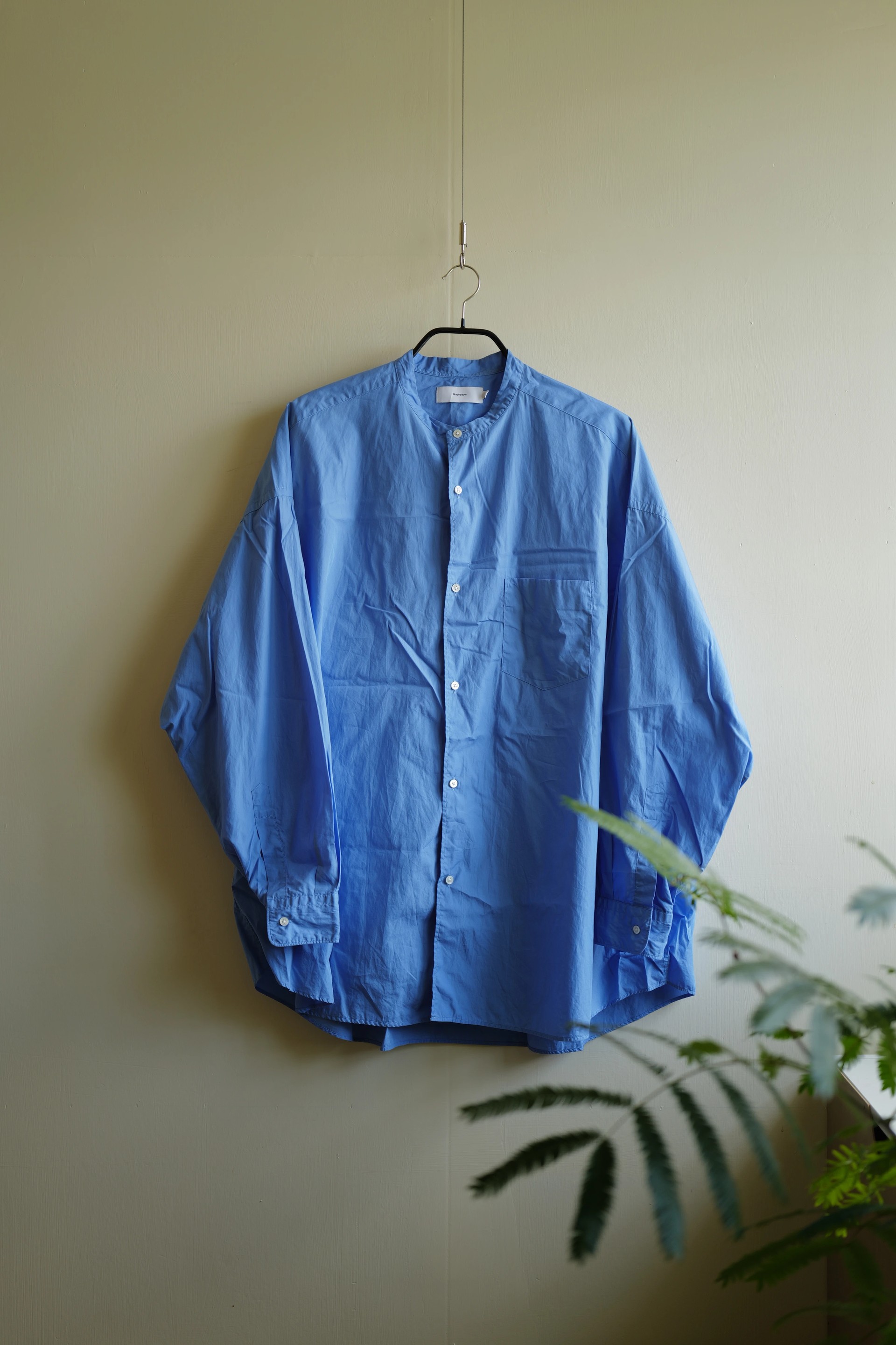 Graphpaper Broad L/S Oversized Band Collar Shirt — 1