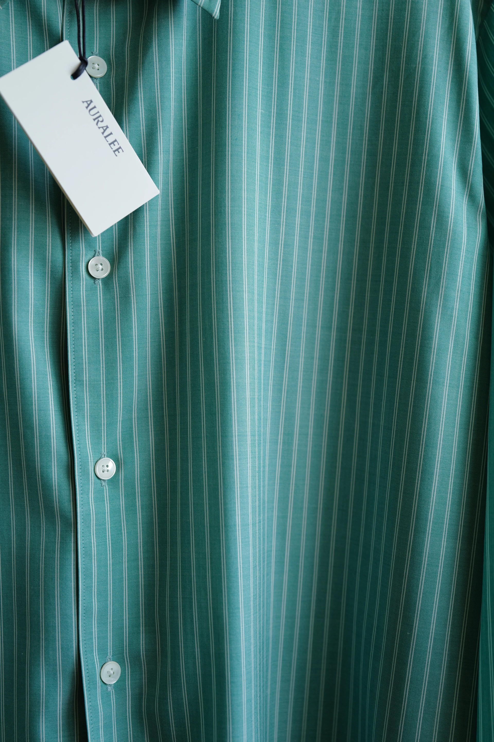 AURALEE Super Fine Wool Stripe Shirt — 3