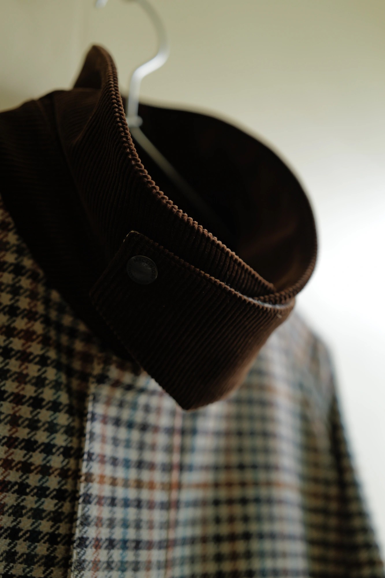 MACKINTOSH PHILOSOPHY Wool Check Short Raglan Outer Tweed Jacket — 6