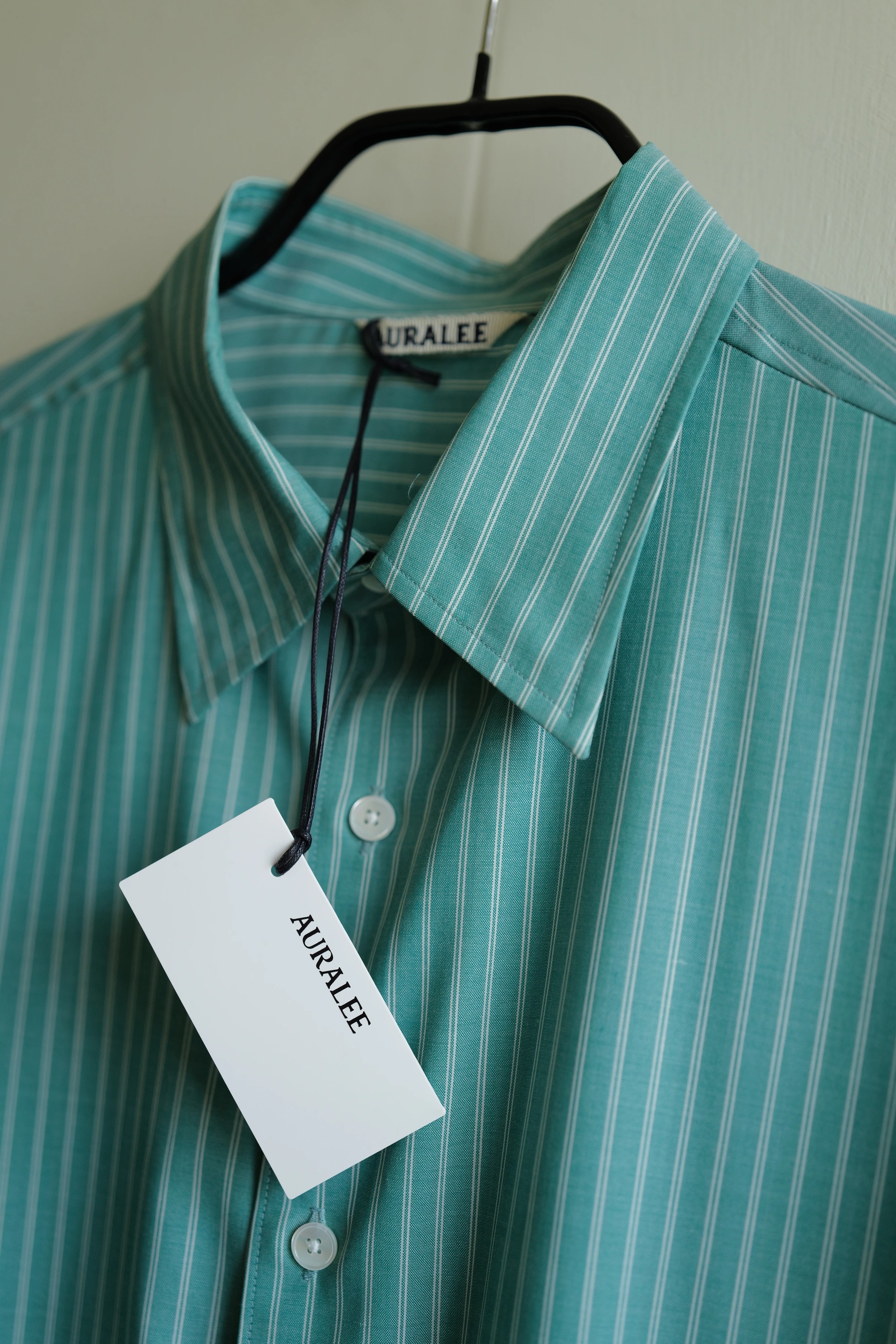 AURALEE Super Fine Wool Stripe Shirt — 2
