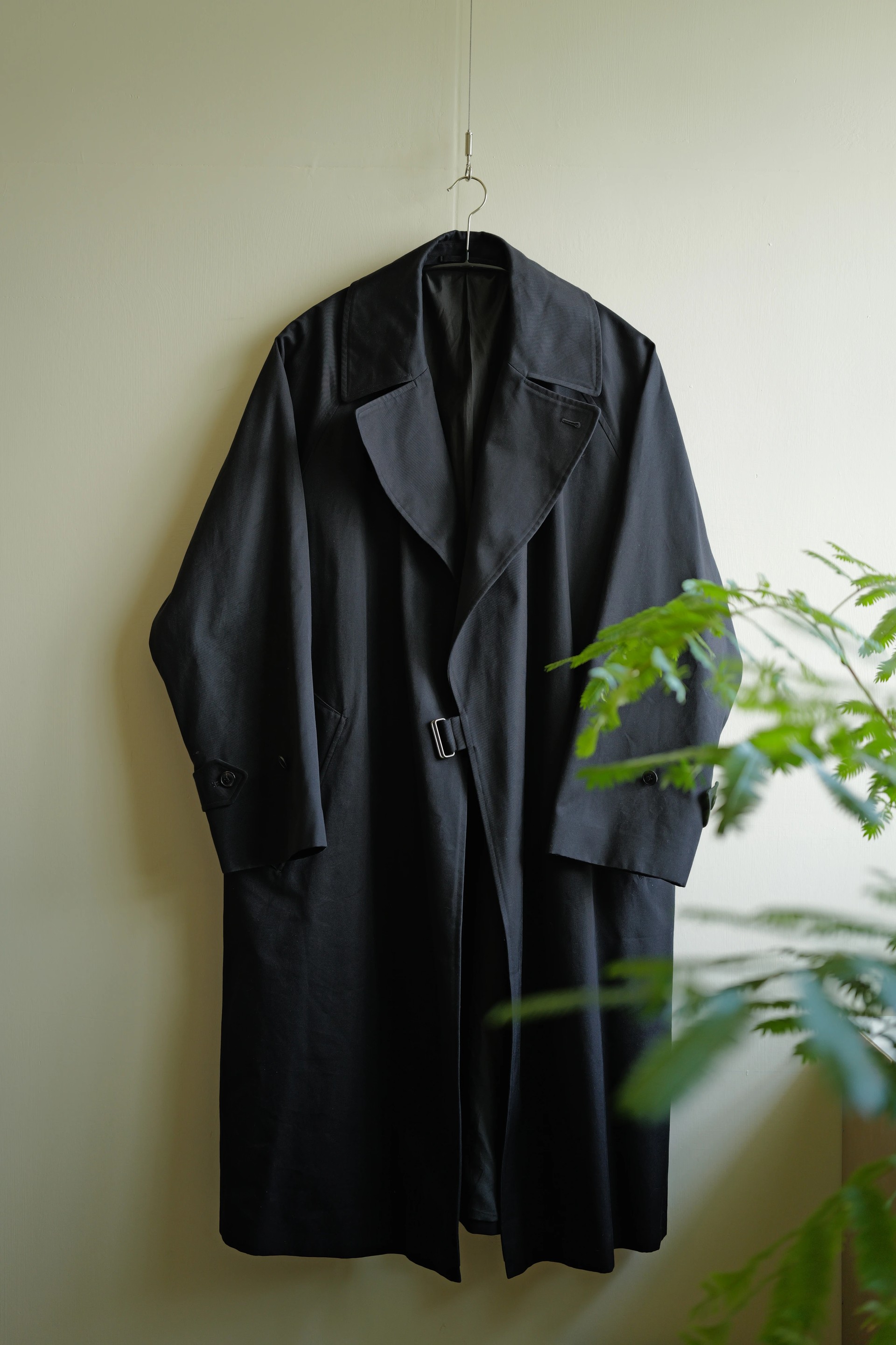 COMOLI Cotton Gabardine Tielocken Coat — 1