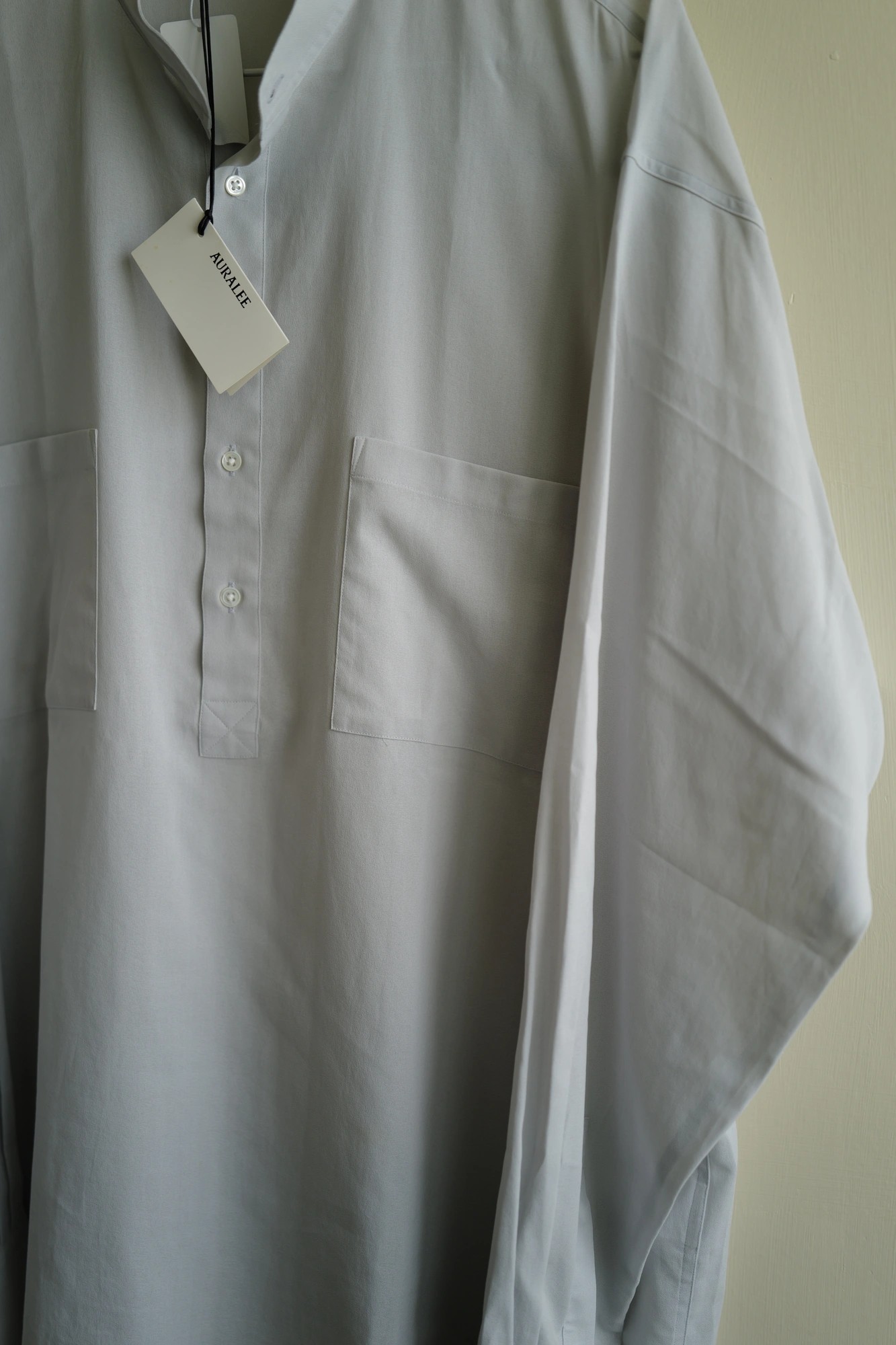 AURALEE Shuttle Georgette Cloth P/O Shirts — 3