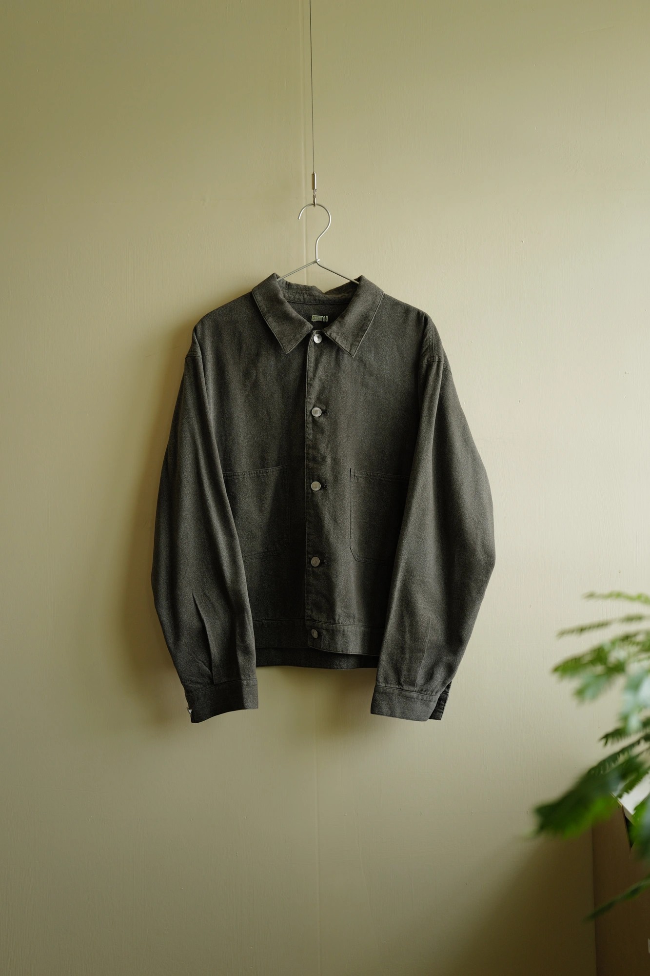 A.PRESSE Vintage Black Chambray Work Jacket