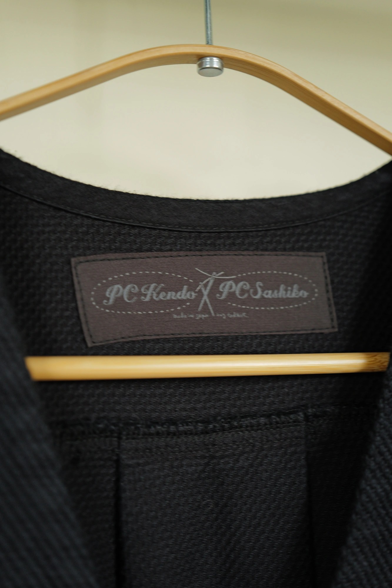 Porter Classic KENDO NO COLLAR SHIRT JACKET w/Silver Buttons — 3