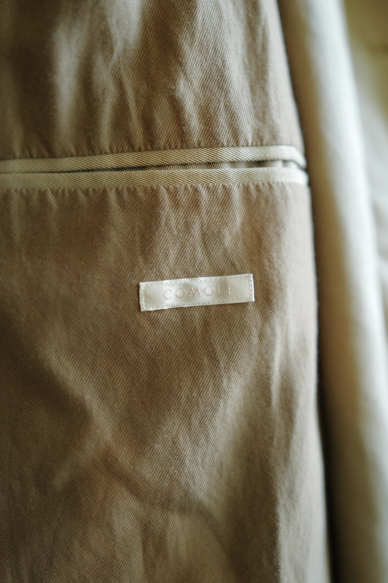 COMOLI Cotton Gabardine Bal Collar Coat — 2