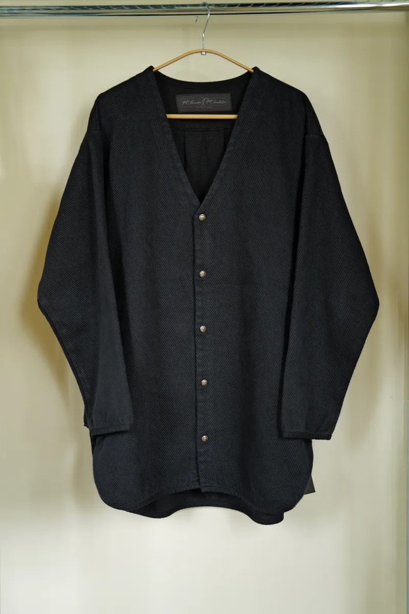 ジャケット・アウター KENDO DIAMOND PATTERN NO-COLLAR JACKET Porter Classic KENDO NO COLLAR SHIRT JACKET w/Silver Buttons