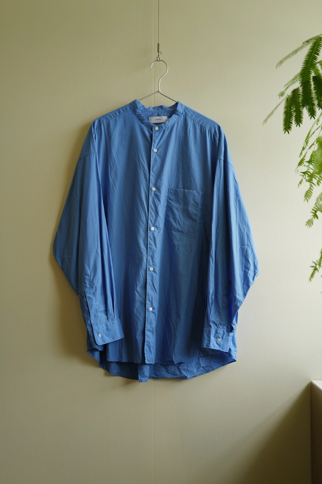 Graphpaper Broad L/S Oversized Band Collar Shirt