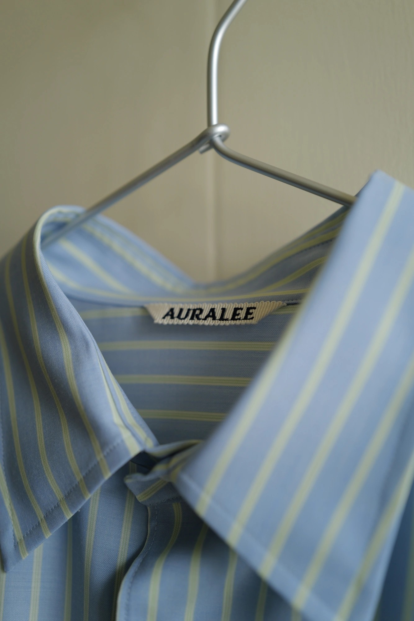 AURALEE SUPER FINE WOOL STRIPE SHIRT — 3