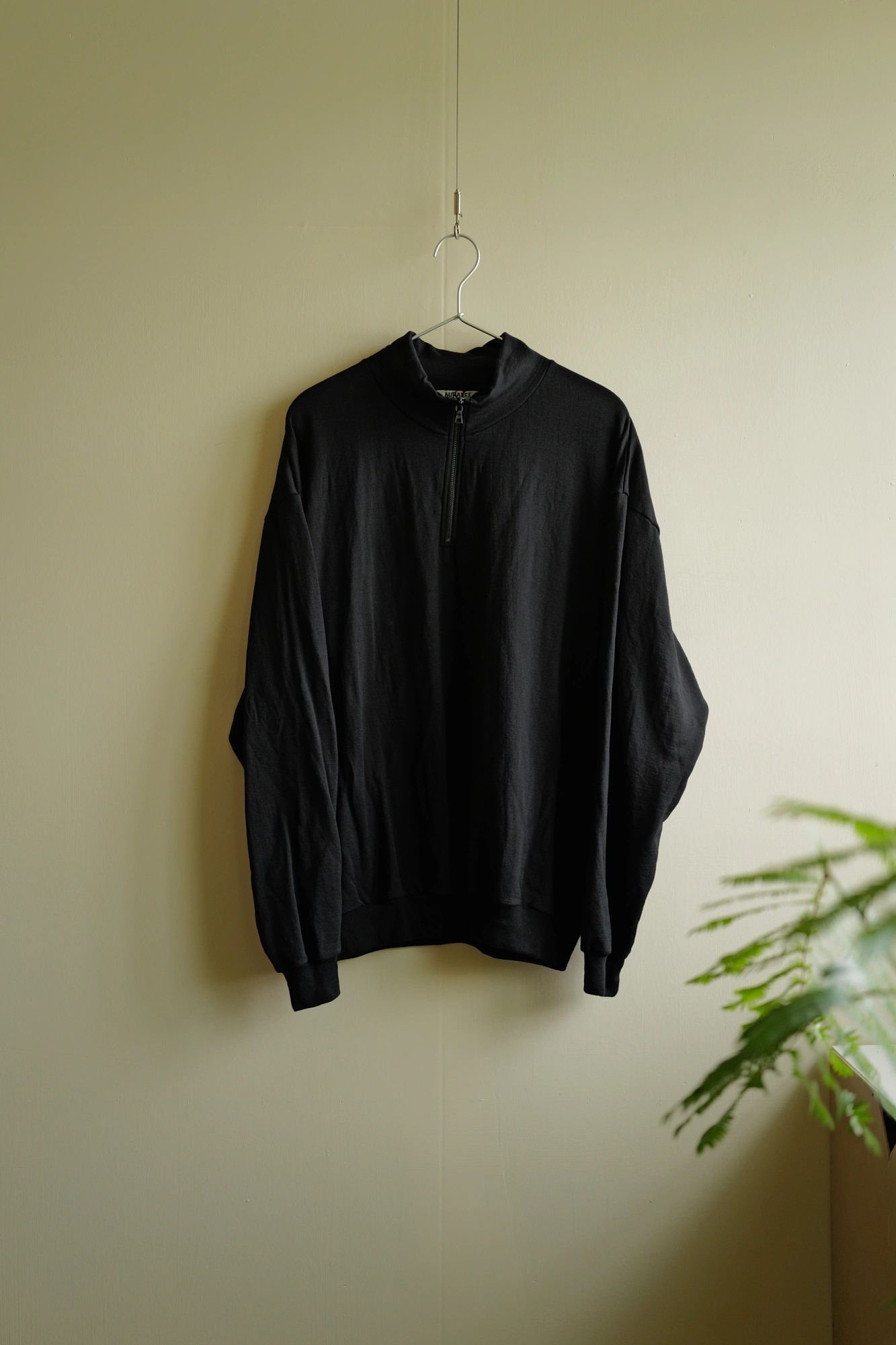 AURALEE LIGHT WOOL SWEAT HALF ZIP P/O