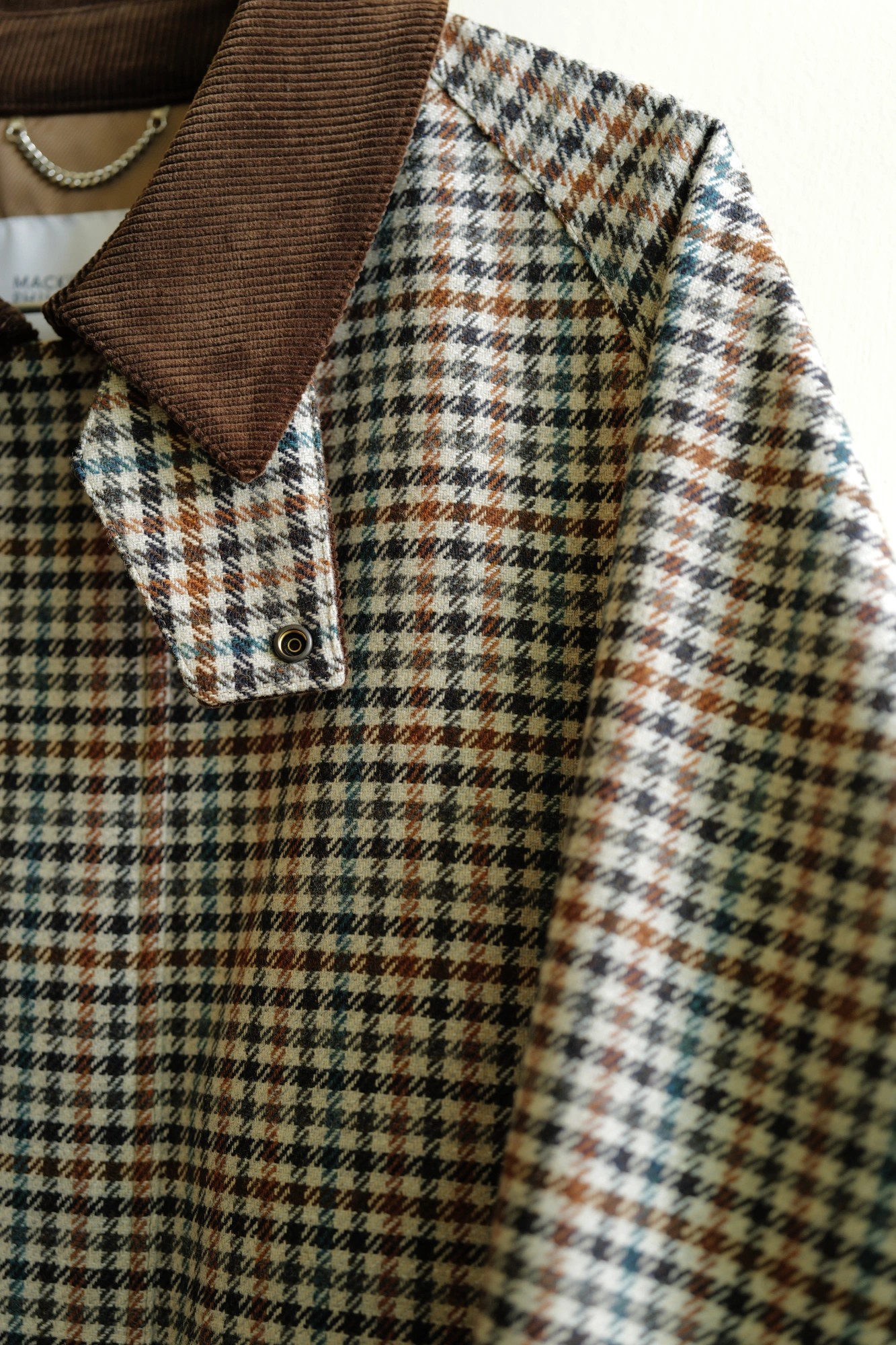 MACKINTOSH PHILOSOPHY Wool Check Short Raglan Outer Tweed Jacket — 4