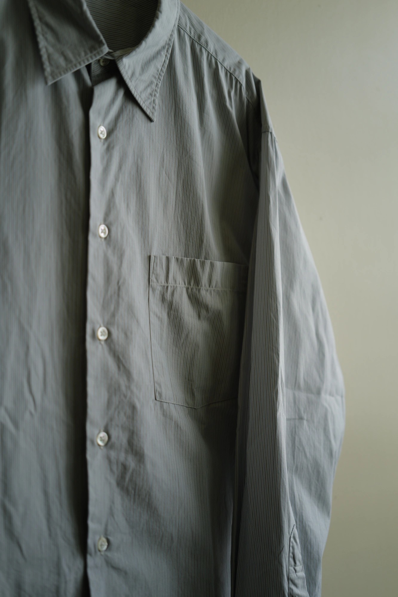 AURALEE Washed Finx Twill Stripe Shirt — 3