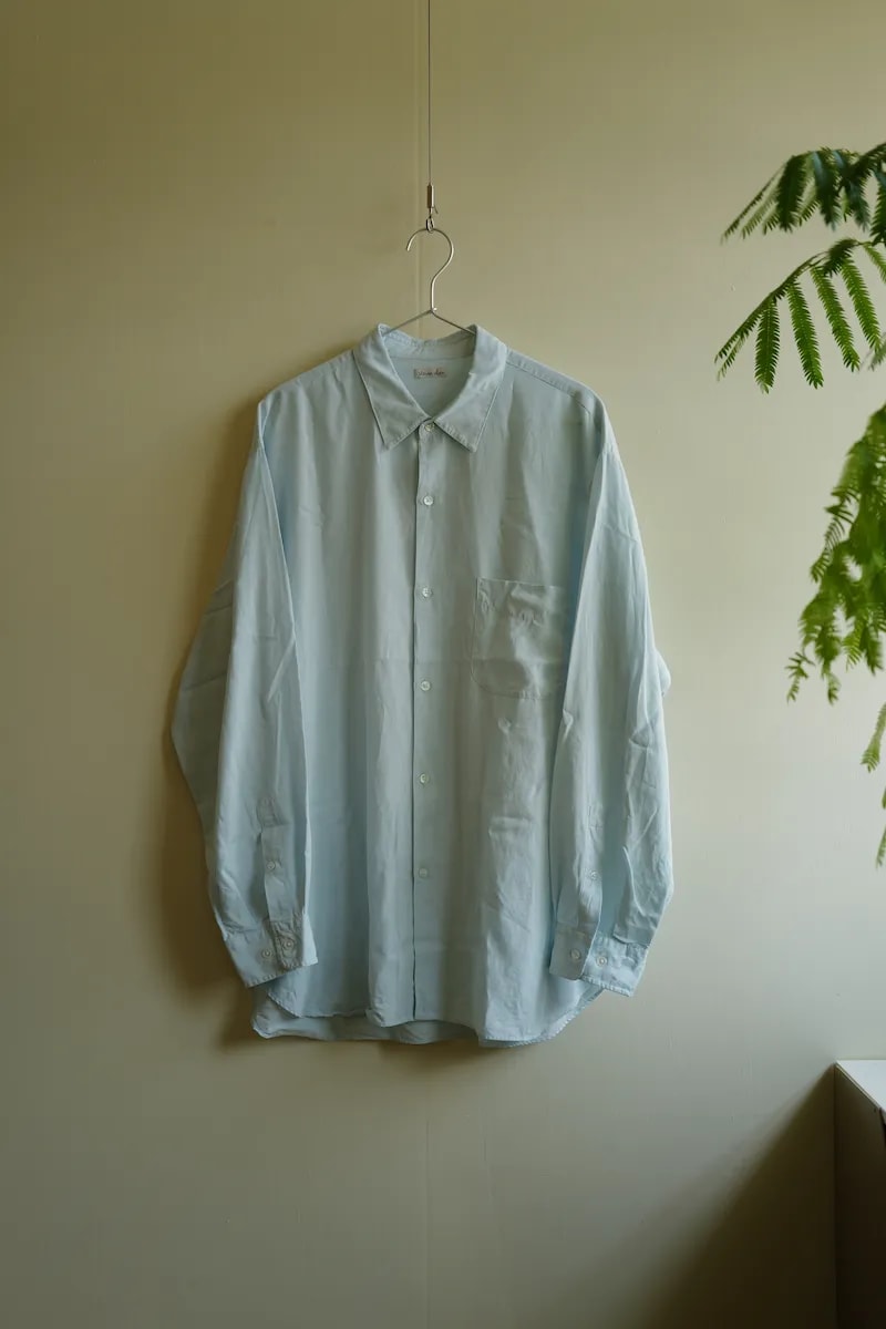 STEVEN ALAN SLUB REGULAR COLLAR SHIRT LOOSE