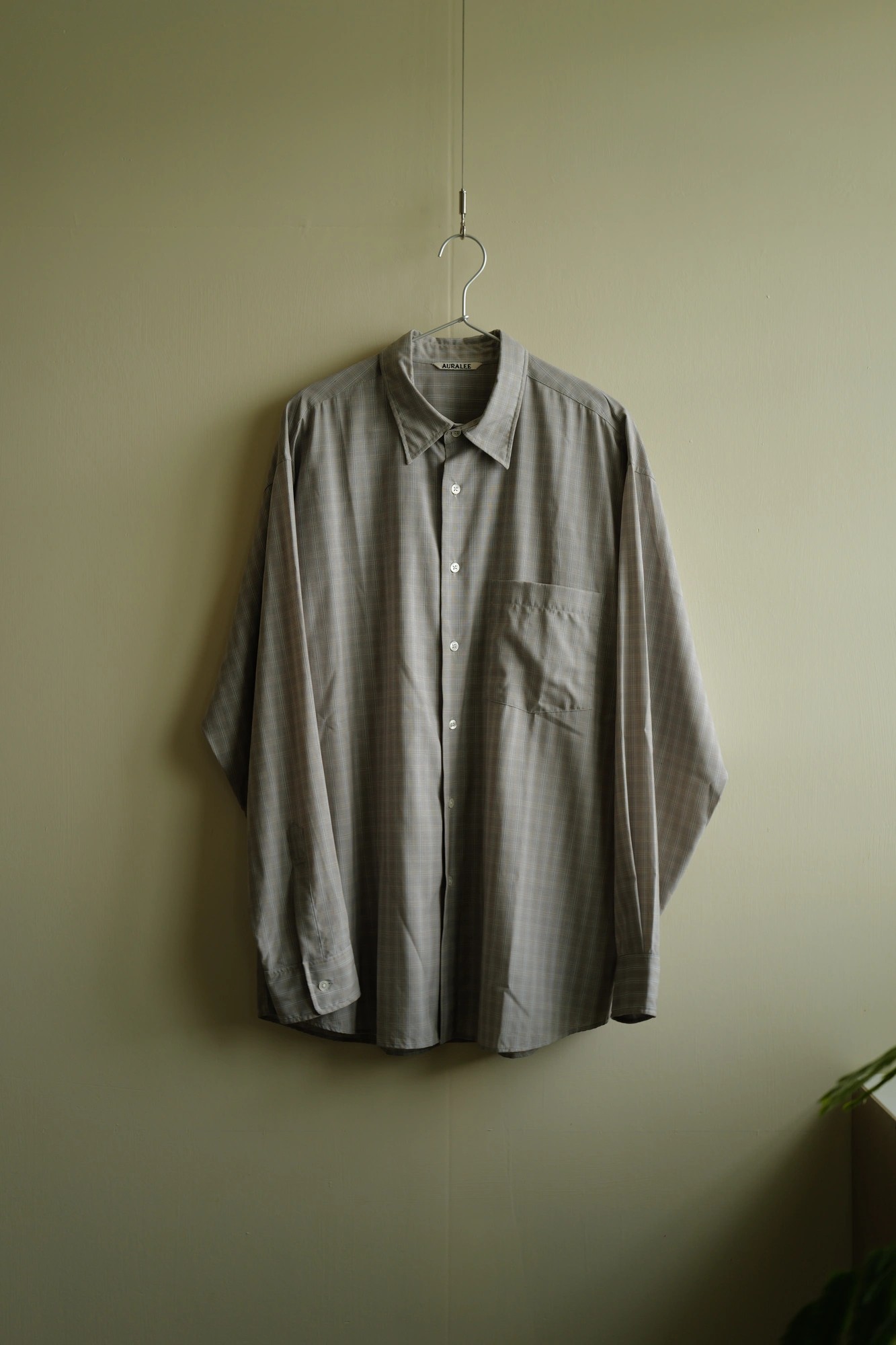 AURALEE Super Light Wool Check Shirts